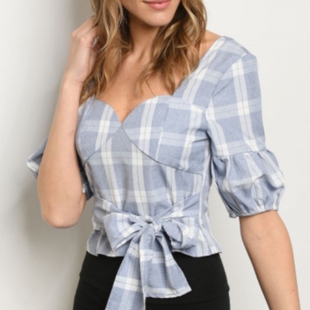 Gingham Plaid crop  Top
